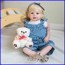 28''big Realistic Reborn Girl Dolls Toddler Weighted Doll Newborn Siliocne Vinyl