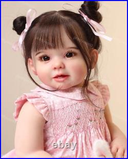 28in Bonnie Reborn Dolls Handmade Toddler Lifelike Girl Rooted Hair Art Toy Gift