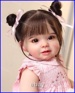 28in Bonnie Reborn Dolls Handmade Toddler Lifelike Girl Rooted Hair Art Toy Gift