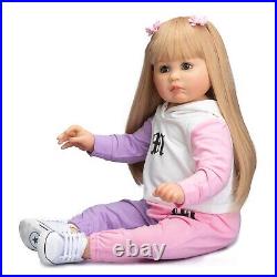 28in Huge Size Toddler Reborn Baby Doll Lifelike 3D Skin Handmade Girl Doll Gift