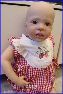 28in Realistic Reborn Baby Doll Toddler Girl Boy No Hair Handmade Birthday Gift