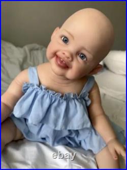 28in Reborn Baby Doll Lifelike Toddler Girl Bald/Painted Hair Kids Birthday Gift
