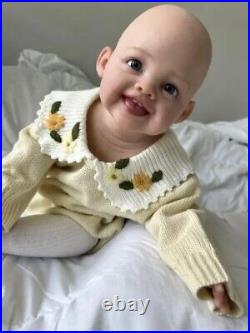 28in Reborn Baby Doll Lifelike Toddler Girl Bald/Painted Hair Kids Birthday Gift