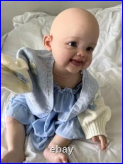 28in Reborn Baby Doll Lifelike Toddler Girl Bald/Painted Hair Kids Birthday Gift