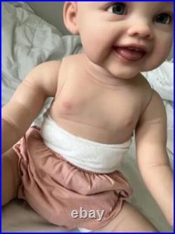 28in Reborn Baby Doll Lifelike Toddler Girl Bald/Painted Hair Kids Birthday Gift