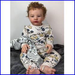 28in Reborn Baby Dolls Finished Toddler Rooted Brown Curly Hair Cloth Body Gift 28in Reborn Baby Dolls Finished Toddler Rooted Brown Curly Hair Cloth Body Gift