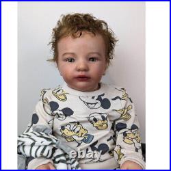 28in Reborn Baby Dolls Finished Toddler Rooted Brown Curly Hair Cloth Body Gift 28in Reborn Baby Dolls Finished Toddler Rooted Brown Curly Hair Cloth Body Gift