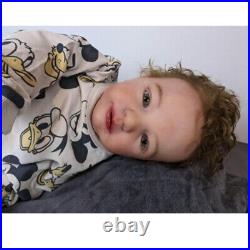28in Reborn Baby Dolls Finished Toddler Rooted Brown Curly Hair Cloth Body Gift 28in Reborn Baby Dolls Finished Toddler Rooted Brown Curly Hair Cloth Body Gift