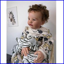 28in Reborn Baby Dolls Finished Toddler Rooted Brown Curly Hair Cloth Body Gift 28in Reborn Baby Dolls Finished Toddler Rooted Brown Curly Hair Cloth Body Gift