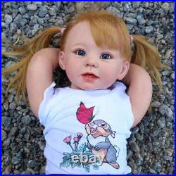 28in Reborn Dolls Handmade Toddler Lifelike Girl Straight Legs Hand-Rooted Hair