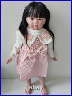 28in Toddler Reborn Baby Doll Hand-Rooted Hair Lifelike Girl Artist Finished Toy