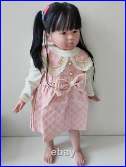 28in Toddler Reborn Baby Doll Hand-Rooted Hair Lifelike Girl Artist Finished Toy