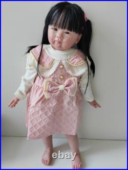 28in Toddler Reborn Baby Doll Hand-Rooted Hair Lifelike Girl Artist Finished Toy
