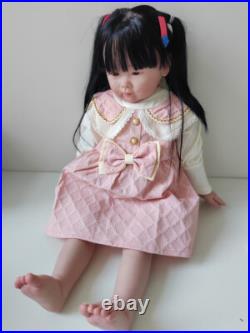28in Toddler Reborn Baby Doll Hand-Rooted Hair Lifelike Girl Artist Finished Toy
