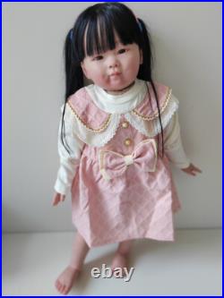28in Toddler Reborn Baby Doll Hand-Rooted Hair Lifelike Girl Artist Finished Toy