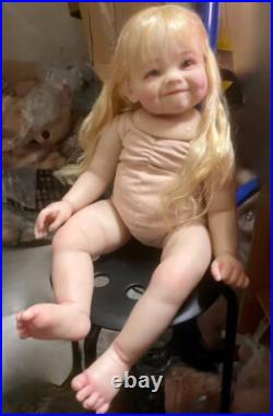 28inch Handmade Painted Reborn Doll Kits Unassembled Cloth Body Toddler Girl Toy