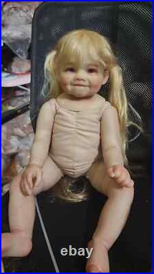 28inch Handmade Painted Reborn Doll Kits Unassembled Cloth Body Toddler Girl Toy