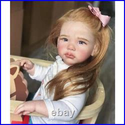28inch Painted Toddler Reborn Baby Doll Finished Baby Girl Cloth Body Long Hair