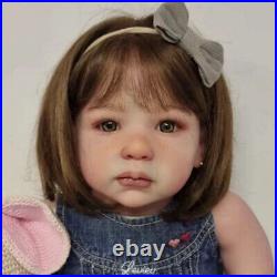 28inch Painted Toddler Reborn Baby Doll Finished Baby Girl Cloth Body Realistic 28inch Painted Toddler Reborn Baby Doll Finished Baby Girl Cloth Body Realistic