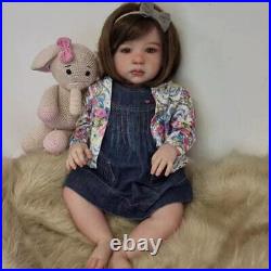 28inch Painted Toddler Reborn Baby Doll Finished Baby Girl Cloth Body Realistic 28inch Painted Toddler Reborn Baby Doll Finished Baby Girl Cloth Body Realistic