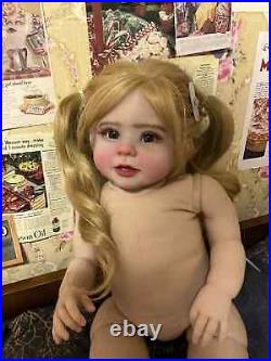 28inch Realistic Reborn Baby Doll Hand-Rooted Hair Toddler Girl Painted DIY Kits
