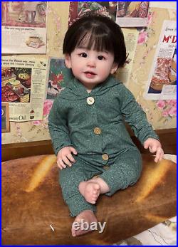 28inch Realistic Reborn Toddler Boy Doll Lifelike Hand-Rooted Hair Asian GIFT