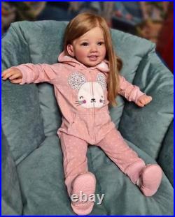 28inch Realistic Toddler Girl Reborn Baby Doll Rooted Hair Painted DIY Toy Gifts