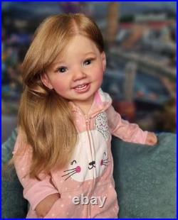 28inch Realistic Toddler Girl Reborn Baby Doll Rooted Hair Painted DIY Toy Gifts