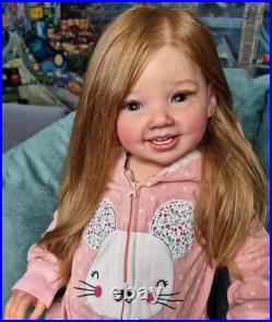 28inch Realistic Toddler Girl Reborn Baby Doll Rooted Hair Painted DIY Toy Gifts