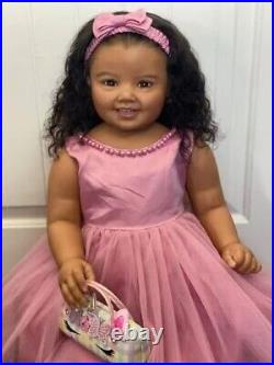 28inch Reborn Baby Doll With Up Torso Cammi Dark Skin African Girl Rooted Hair 28inch Reborn Baby Doll With Up Torso Cammi Dark Skin African Girl Rooted Hair