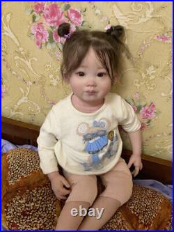 28inch Toddler Girl Reborn Baby Doll Hand-rooted Hair Lifelike Handmade Toy Gift