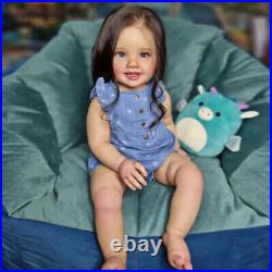 28inch Toddler Girl Reborn Baby Doll Hand-rooted Hair Lifelike Handmade Toy Gift