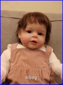 29in Reborn Girl Boy Hand-rooted Hair By Artist Lifelike Toddler Baby Dolls Gift