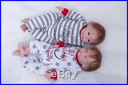 2pcs Lifelike Reborn Boy & Girl Set 22 Dolls Silicone Vinyl Handmade Baby