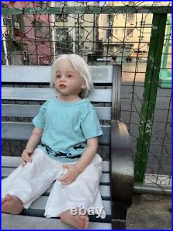 30 Artist Handmade Reborn Baby Doll White Short Hair Realistic Toddler Girl Toy
