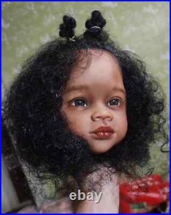 30 Finished Reborn Baby Doll Meili Afro Hair Dark Skin African Girl Toddler Toy