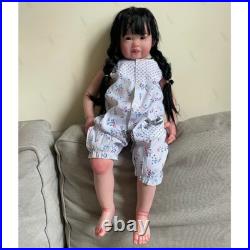 30 Huge Size Toddler Girl Reborn Baby Dolls Rooted Black Hair Handmade Toy GIFT