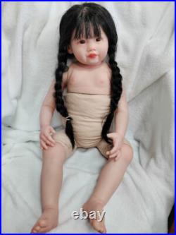 30 Huge Size Toddler Girl Reborn Baby Dolls Rooted Black Hair Handmade Toy GIFT