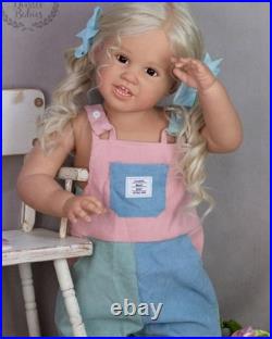 30 Realistic Reborn Doll Assembled Girl Toddler Rooted Curly Hair Handmade Gift