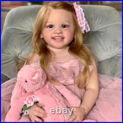 30 Toddler Girl Reborn Baby Doll Long Rooted Hair with Cloth Body Handmade Gift 30 Toddler Girl Reborn Baby Doll Long Rooted Hair with Cloth Body Handmade Gift