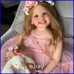 30 Toddler Girl Reborn Baby Doll Long Rooted Hair with Cloth Body Handmade Gift 30 Toddler Girl Reborn Baby Doll Long Rooted Hair with Cloth Body Handmade Gift