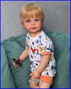 30in Collectible Toddler Boy Reborn Baby Doll Painted Handmade Kids DIY Toy Gift