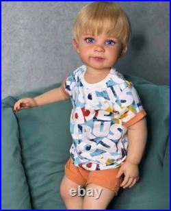 30in Collectible Toddler Boy Reborn Baby Doll Painted Handmade Kids DIY Toy Gift