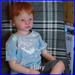 30in Handmade Reborn Baby Dolls Finished Rooted Hair Realistic Boy Girl Toddler