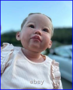 30in Real skin Touch Cuddly Toddler Girl Reborn Baby Doll Rooted Hair Kids Gift