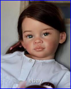 30in Realistic Reborn Baby Doll Rooted Hair Toddler Girl Colectible DIY Toy Gift