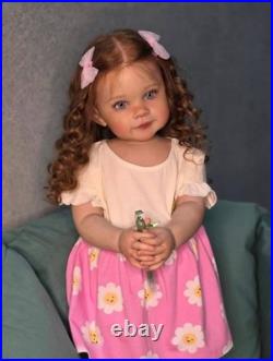30in Realistic Reborn Baby Doll Toddler Girl Rooted Curly Hair Handmade Toy Gift 30in Realistic Reborn Baby Doll Toddler Girl Rooted Curly Hair Handmade Toy Gift