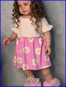 30in Realistic Reborn Baby Doll Toddler Girl Rooted Curly Hair Handmade Toy Gift 30in Realistic Reborn Baby Doll Toddler Girl Rooted Curly Hair Handmade Toy Gift
