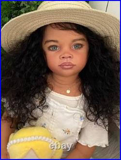 30in Realistic Toddler Girl Reborn Baby Doll Rooted Hair Festival Kids Toy Gift