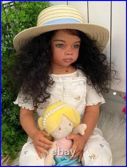 30in Realistic Toddler Girl Reborn Baby Doll Rooted Hair Festival Kids Toy Gift